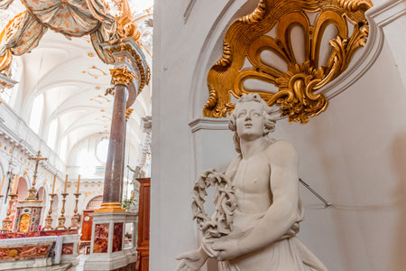 LYON, RHONE, FRANCE, OCTOBER 15, 2024: interiors and architectural details of Saint Bruno des chartreux churchのeditorial素材