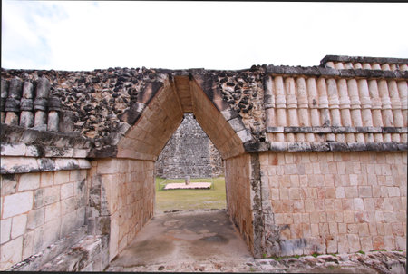 Mayan ruins of Uxmal, Yucatan, Mexico, Riviera Maya, Quintana Rooの写真素材