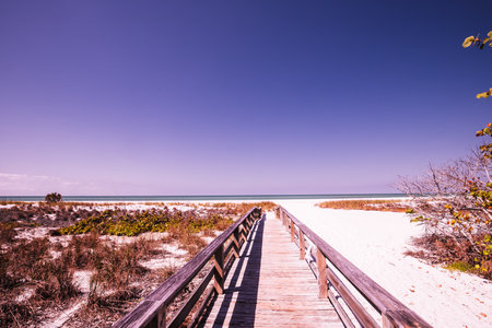 Coquina beach, Bradenton, Sarasota, Florida, USAの写真素材