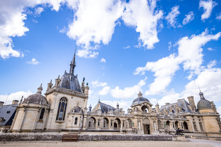CHANTILLY, OISE, FRANCE SEPTEMBER 15, 2025: exteriors architectural decors of Chateau de Chantillyの写真素材