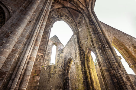 PLOUGONVELIN, FINISTERE, BRITTANY, FRANCE, JUNE 20, 2025: ruins of Saint-Mathieu de Fine-Terre Abbeyの写真素材