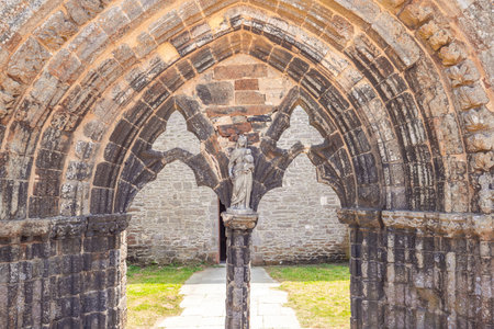KERRAOU, FINISTERE, BRITTANY, FRANCE, JUNE 20, 2025 interiors and architectural details of notre-dame-des-graces chapelのeditorial素材
