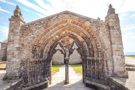 KERRAOU, FINISTERE, BRITTANY, FRANCE, JUNE 20, 2025 interiors and architectural details of notre-dame-des-graces chapelのeditorial素材