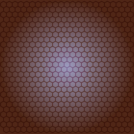 Brown hexagons pattern with gradient effect and light purple center background texture for design...