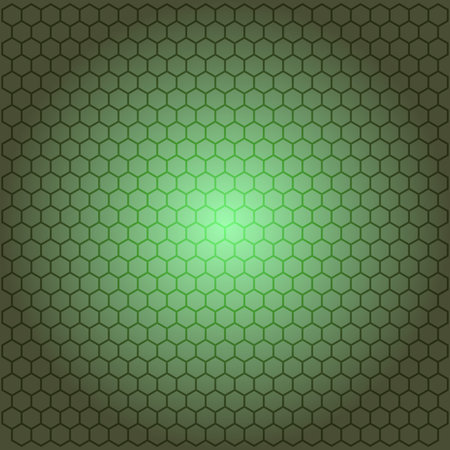 Green gradient background featuring a honeycomb pattern with hexagonal cells suitable for various...