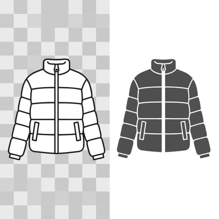 This image features a stylish winter jacket, perfect for staying warm and fashionable during the cold season. It's a versatile piece of outerwear for any wardrobe.のイラスト素材