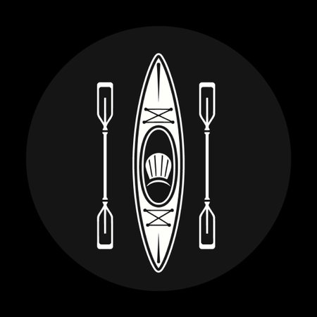This image features a kayak and paddles, representing water sports and outdoor adventures. It's ideal for themes of recreation, travel, summer, and exploration.のイラスト素材