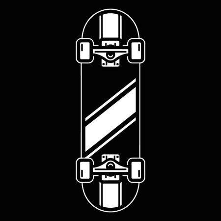 A stylish skateboard with a clean design, perfect for street sports and urban recreation. Represents youth culture, motion, and the thrill of extreme activities.のイラスト素材