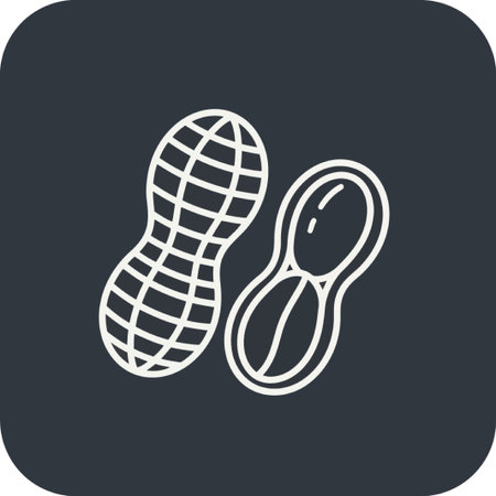 Two peanuts still in their shells, representing a healthy and nutritious snack option. They are a good source of protein, fiber, and vitamins for a balanced diet.のイラスト素材