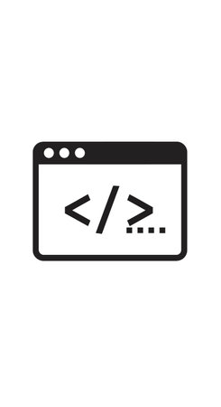 A vector icon of a coding window, perfect for illustrating software development, programming...