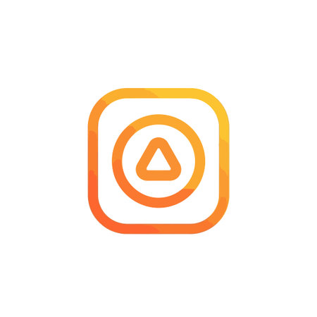 This image features an abstract orange  with a rounded square, circle, and triangle. It is a modern...