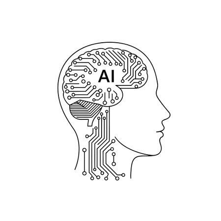 Artificial intelligence brain symbolizes machine learning, neural networks, and advanced technology,...