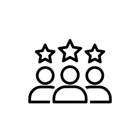 This icon represents customer satisfaction, team performance, or a top-rated service. It features...