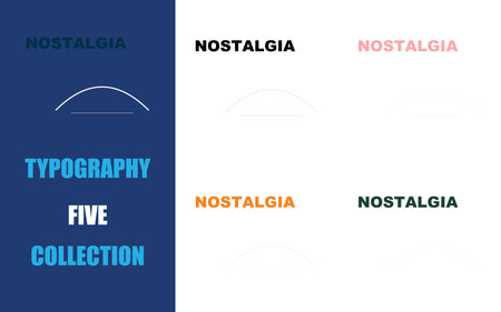 A versatile graphic design featuring 'Nostalgia' typography in diverse colors with subtle, elegant...