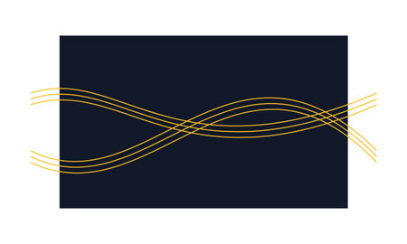 This clean and modern graphic design illustrates a dark navy blue rectangle overlaid with flowing...