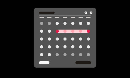 This is a clean, minimalist digital interface design representing a monthly calendar grid against a...