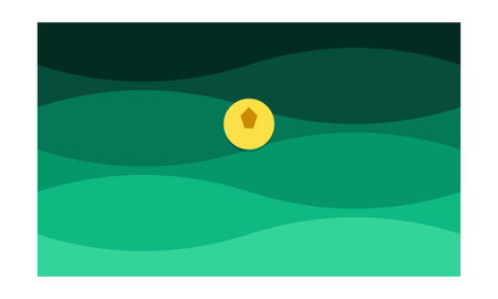 A minimalist graphic illustration featuring multiple horizontal, wavy layers in various shades of...