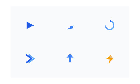This image displays a set of six clean and minimalist vector icons. Five of the icons are in shades...