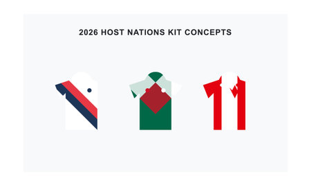 This graphic set showcases minimalist football jersey designs for host countries including USA...
