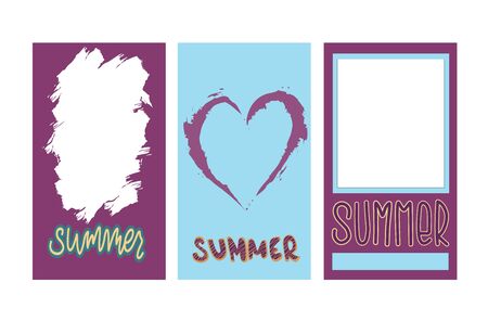 Vector summer set for stories social media template EPS10のイラスト素材