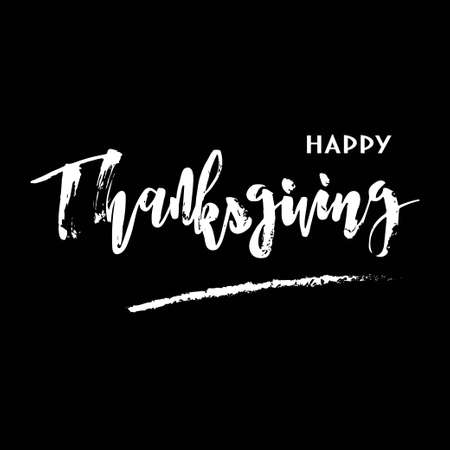 Happy thanksgiving day handdrawn expressive lettering vectorのイラスト素材