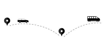 Path trip travels transport symbols destination and travelling vector illustration.のイラスト素材