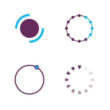 Web progress loader interface circle bar load sign upload symbol digital round template graphic...
