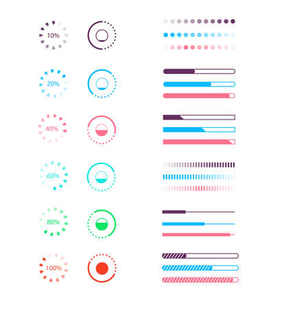 Web progress loadercollection interface load icon upload sign data symbol download menu status wait vector illustrationのイラスト素材