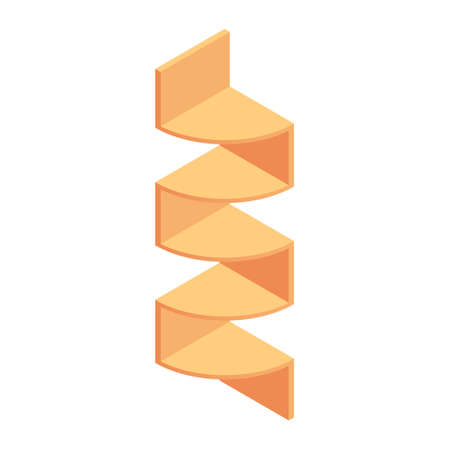 Bookshelf isometric - case and shelf for books for home and store interior design. Empty brown wooden furniture for home and shop storage in vector illustration.のイラスト素材
