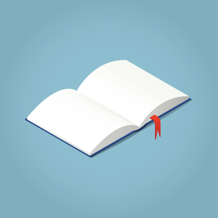 Isometric open book icon vector illustration in flat design style isolated. Academic education symbol learning, reading, school, knowledge science university library sign.のイラスト素材