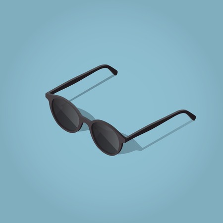 Isometric vector sun glasses illustration with shadow.のイラスト素材