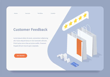 Customer Feedback Landing Page Conceptのイラスト素材