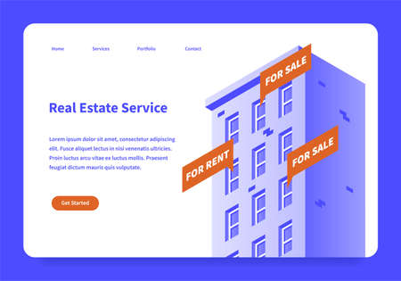 Real Estate Landing Page Conceptのイラスト素材