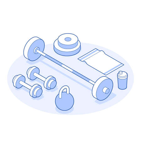 Isometric Gym Vector Illustrationのイラスト素材