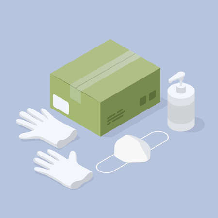 Safe Delivery Isometric Illustrationのイラスト素材