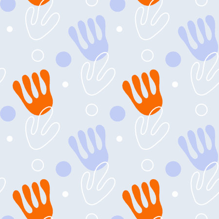 Abstract Leaves Seamless Patternのイラスト素材