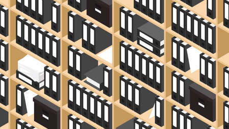 Isometric Storage Concept Illustrationのイラスト素材