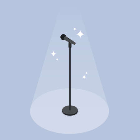 Performance Microphone Isometric Illustrationのイラスト素材