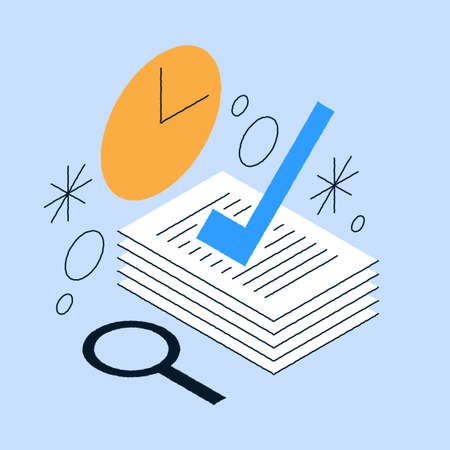 Approved Legal Documents Isometric Illustrationのイラスト素材