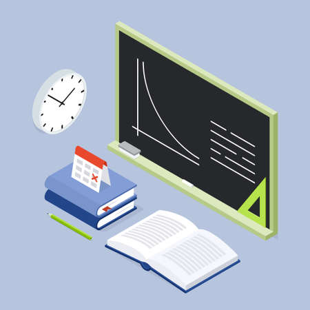 Back To School Lesson Isometric Illustration