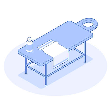 Massage Table Isometric Illustrationのイラスト素材