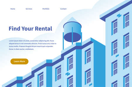 Rental Service Landing Pageのイラスト素材