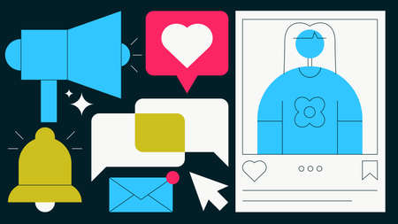 Social Media Concept Flat Illustration