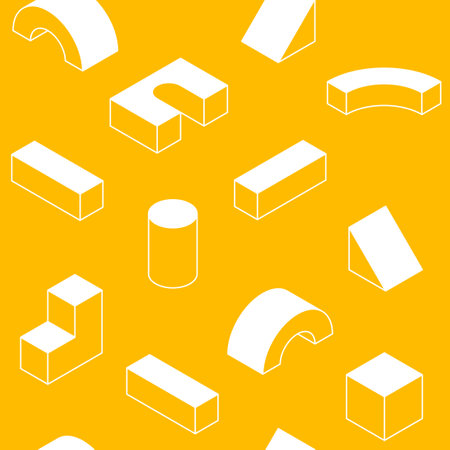 Isometric Geometric Seamless Patternのイラスト素材