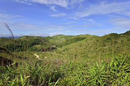 Landscape of green mountain view with Blur style : provide for insert into background base layerの写真素材