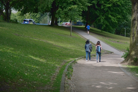 HUMBERG ,GERMANY- 11 June 2018 , Alsterwiese Schwanenwik pack and good place popular in Germanyのeditorial素材
