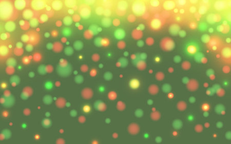 Christmas pine forest foliage vector backgrounds. Green garden trees wedding invitation. Bokeh lights art.のイラスト素材