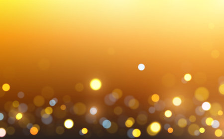 Golden Glow Bokeh Bliss. Warm Sunset Sparkle, Background decorationのイラスト素材