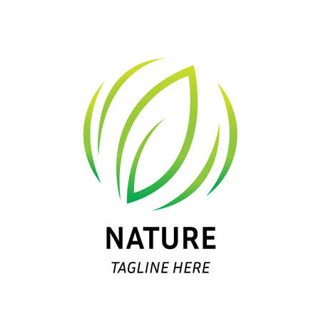Green Leaf Logo Design Template vector. Template Creative Design vector. Graphic Symbol for Corporate Business Identity. Creative Vector graphic element.のイラスト素材