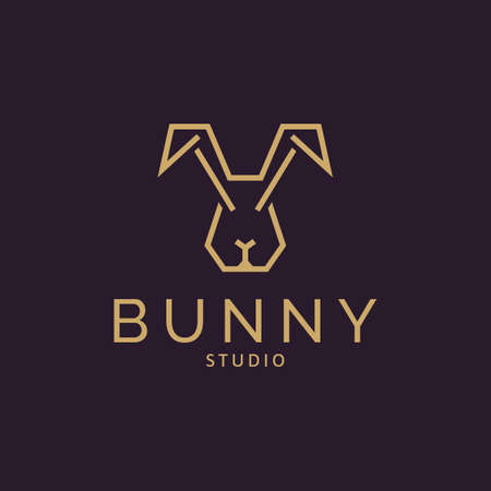 Elegant rabbit logo minimalist. Template Creative Design vector. Graphic Symbol for Corporate Business Identity. Creative Vector graphic element.のイラスト素材